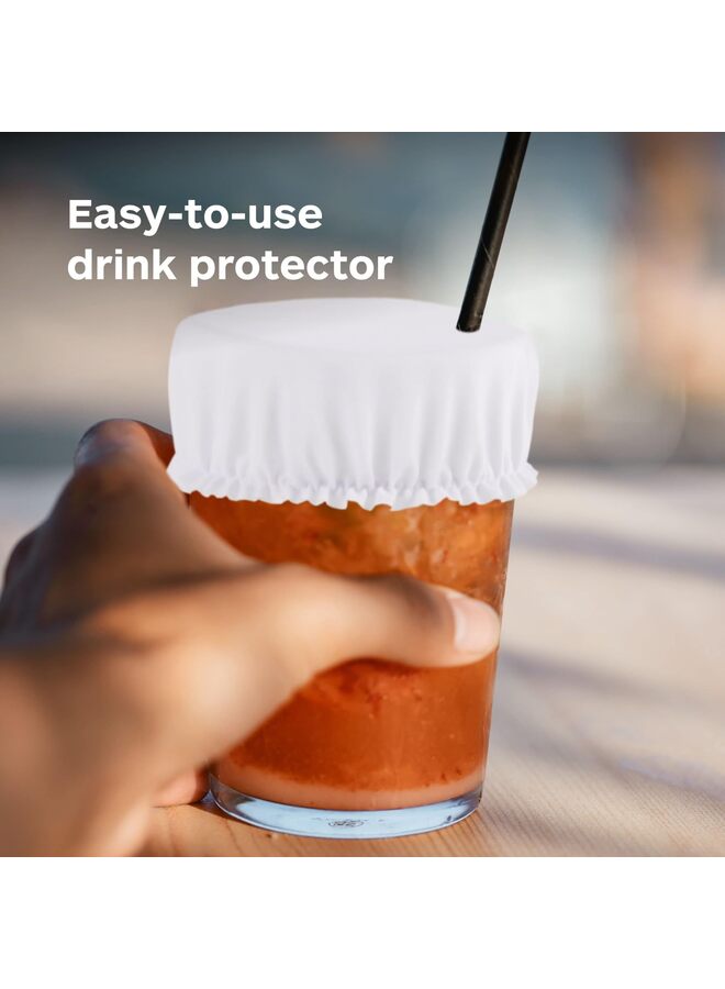 LAMAY Universal Drink Cover Scrunchie, Drink Protector for Women with Straw Hole & Washable Polyester/Elastane Elastic Band - Image 3